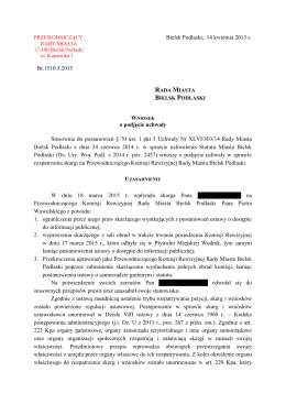 Wniosek - Biuletyn Informacji Publicznej, Urząd Miasta Bielsk Podlaski