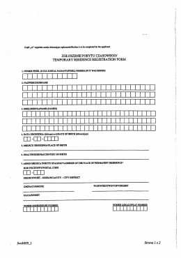 zgłoszenie pobytu czasowego/ temporary rbsidence