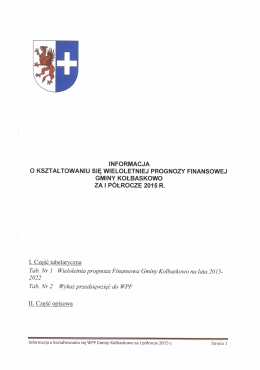 informacja o kształtowaniu się WPF za I półrocze 2015