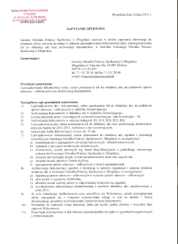 Zapytanie ofertowe - Gminny Ośrodek Pomocy Społecznej w