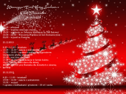 Harmonogram Świąt Bożego Narodzenia w Pałacu Domaniowskim