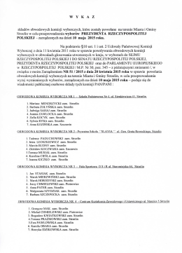 Wykaz składów obwodowych komisji wyborczych