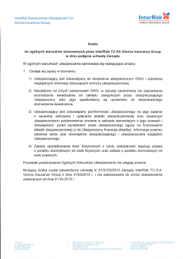 Aneks do OWU 31.03.2015 pobierz plik PDF rozmiar 0.44