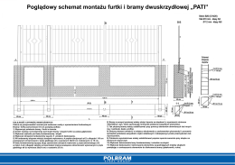 Poglądowy schemat montażu furtki i bramy dwuskrzydłowej „PATI”