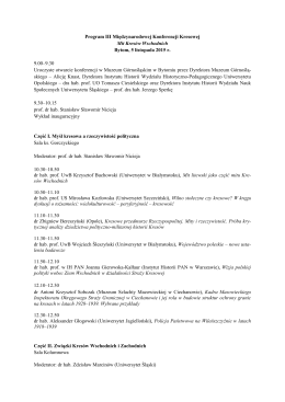 Program III Międzynarodowej Konferencji Kresowej