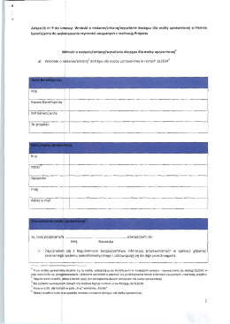 Załącznik nr 9 do umowy: Wnioski o nadanie/zmianę/wycofanie