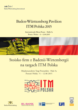 Baden-Württemberg Pavilion ITM Polska 2015 Stoisko firm z Badenii