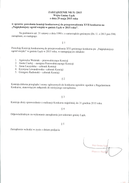Zarządzenie Wójta Gminy Łąck