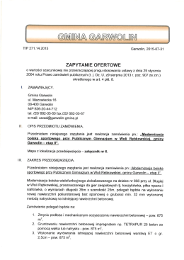 Zapytanie ofertowe boisko