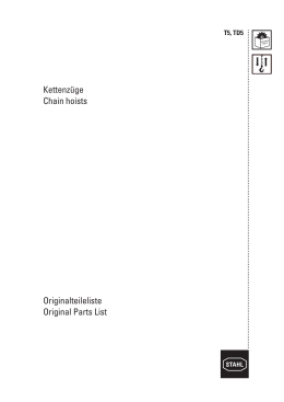 Originalteileliste Original Parts List Kettenzüge - STAHL