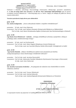 Obrony prac doktorskich 24.02.2015