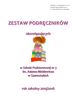 ZESTAW PODRĘCZNIKÓW - Szkoła Podstawowa nr 3