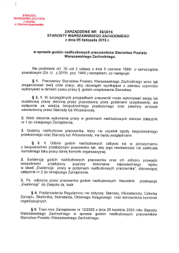Zarządzenie Nr 59/2015 Starosty Warszawskiego Zachodniego