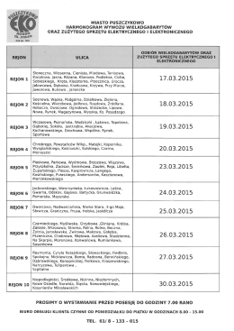 harmonogram - Puszczykowo