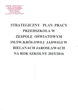 Strategiczny plan pracy przedszkola