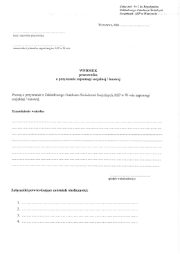 Wniosek pracownika o zapomogę socjalną