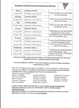 Terminarz Strzelań Grupy Powszechnej i Zawod&oacute;w