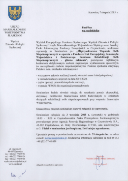 Zaproszenie - Częstochowa, Urząd Miasta