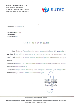 SYSTEMY I TECHNOLOGIE Sp. z oo