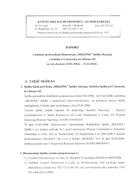 Raport z badania sprawozdania finansowego Sp&oacute;łki za 2014 rok