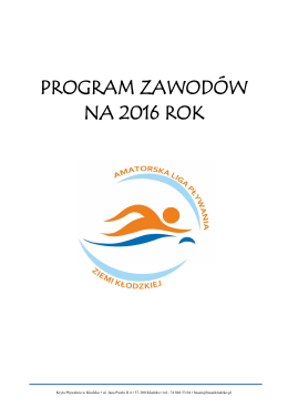 program zawodów na rok 2016
