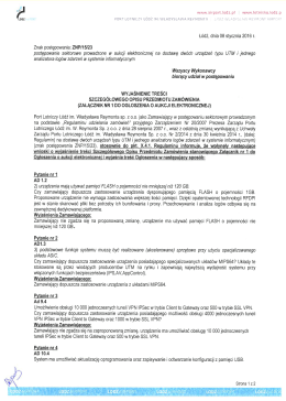 Wyjaśnienia treści Szczegółowego Opisu Przedmiotu Zamówienia