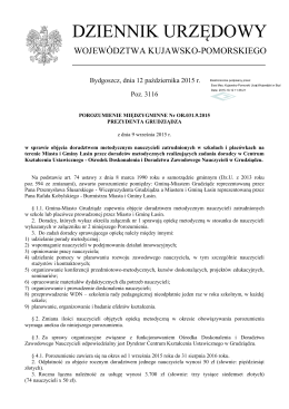 Porozumienie międzygminne Nr OR.031.9.2015 z dnia 9 września