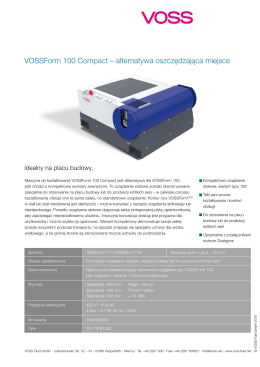 VOSSForm 100 Compact – alternatywa oszczędzająca miejsce