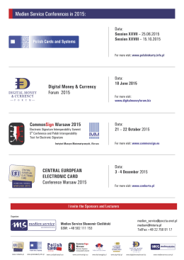 Medien Service Conferences in 2015: 5”: Polish Cards and Systems