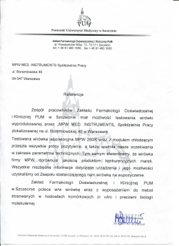 pobierz - MPW MED. INSTRUMENTS Sp&oacute;łdzielnia Pracy