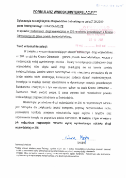 FORMULARZ WNIOSKU/INTERPELACJI*I**