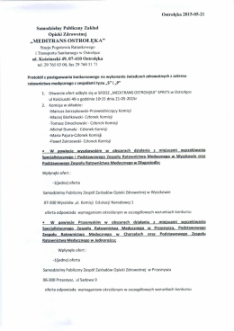 Wynik konkursu - Meditrans Ostro    ka