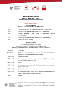 Konferencja Metodyczna Ostróda, 3-6 grudnia 2015r.