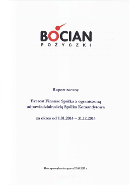Raport roczny za rok obrotowy 2014