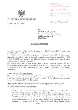 Wystąpienie pokontrolne