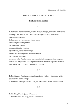 Statut fundacji w PDF - Fundacja Korczakowska