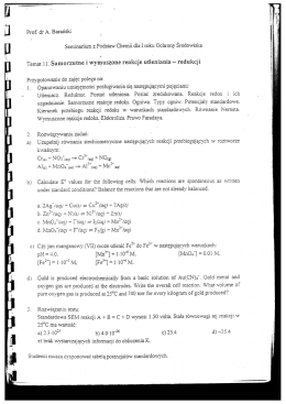 Temat 11. Samorzutne i wymuszone reakcje utleniania