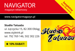 Studio Tatuażu ul. Łęczycka 15, 82-300 Elbląg www