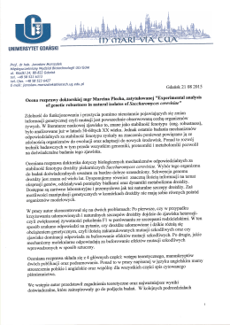Recenzja od prof. dr hab. J. Marszałek