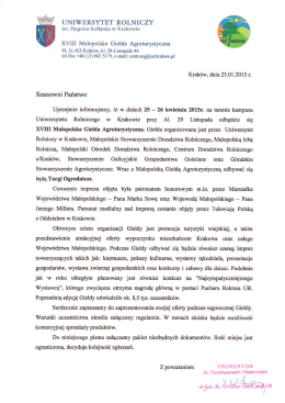 pismo przewodnie - Małopolskie Stowarzyszenie Doradztwa