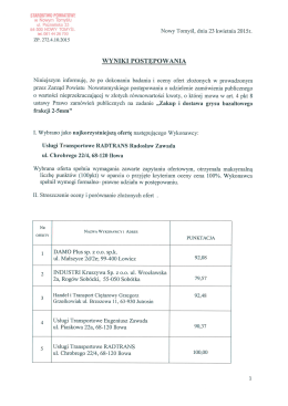 Wyniki postępowania