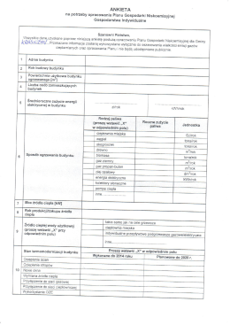 Ankieta na potrzeby opracowania Plany Gospodarki Niskoemisyjnej