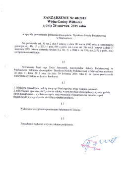 ZARZĄDZENIE Nr 40/2015