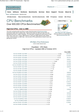 PassMark Intel vs AMD CPU Benchmarks