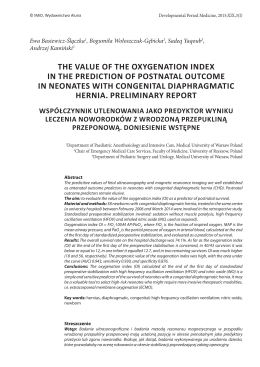 the value of the oxygenation index in the prediction of postnatal