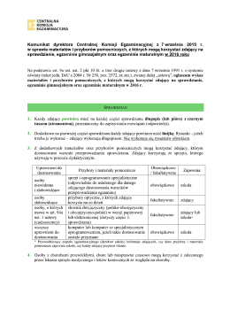 Komunikat Dyr. CKE o materiałach i przyborach dla zdajacych