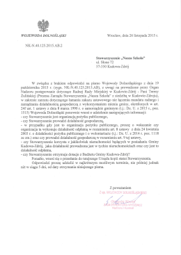 ponaglenie Stowarzyszenie Nasza Szkoła Kudowa Zdr&oacute;j w spr