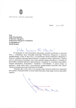 Krak&oacute;w `3 D Luą` 2015 Pani Lidia Jaryczkowska Prokurator Okręgowy