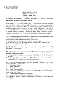 Zarządzenie Nr 256/2015 Wójta Gminy Nieporęt z dnia 29 września