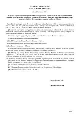 Uchwała nr XII/109/2015 Rady Powiatu w Olkuszu z dnia 22.09